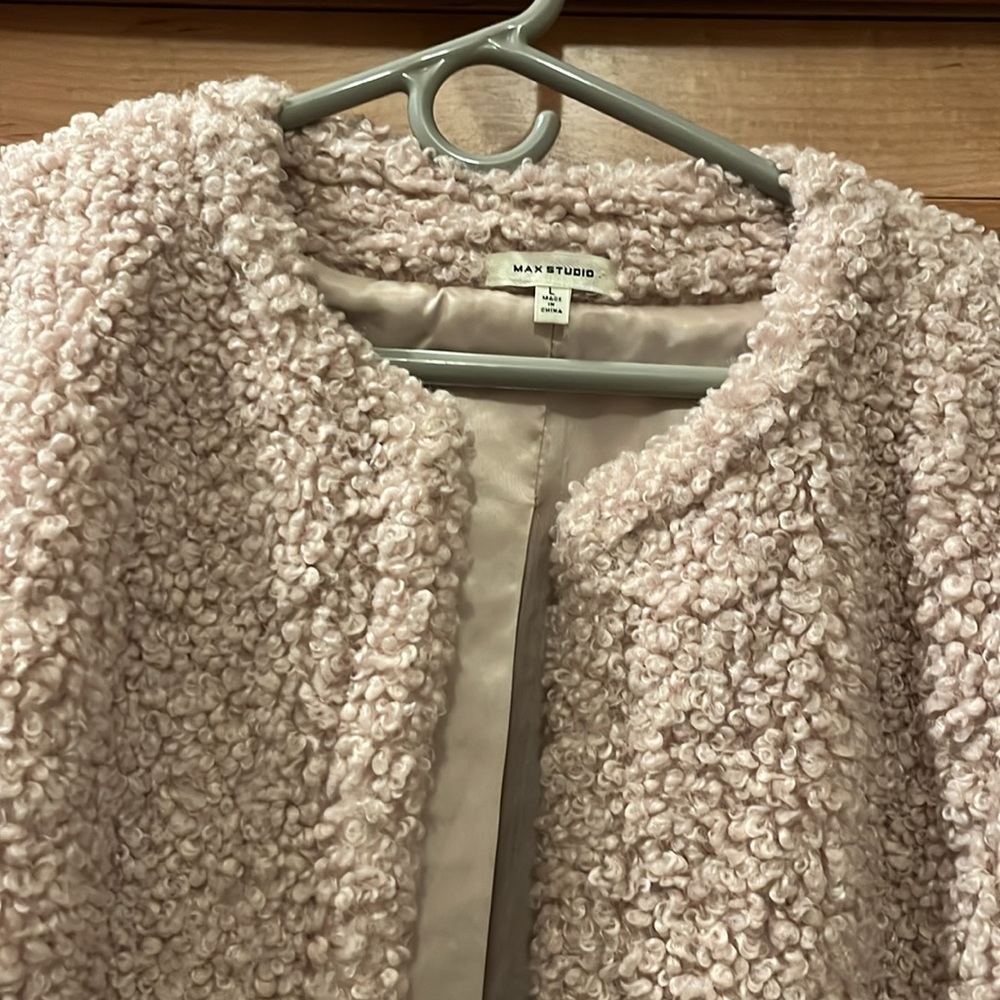 Max Studio Pink Teddy Jacket